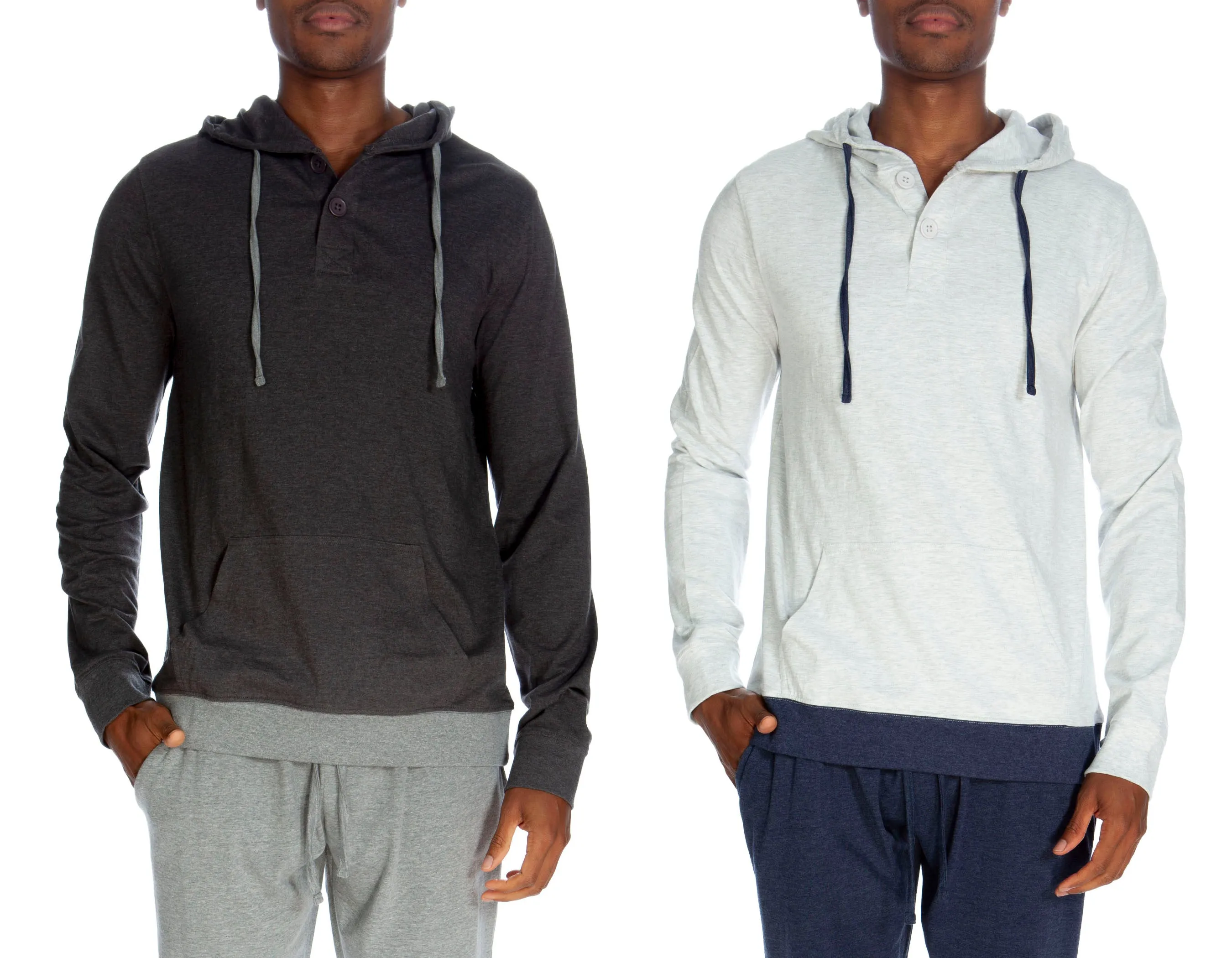 Henley Hoody Mit Kontrastsaum 2er-Pack