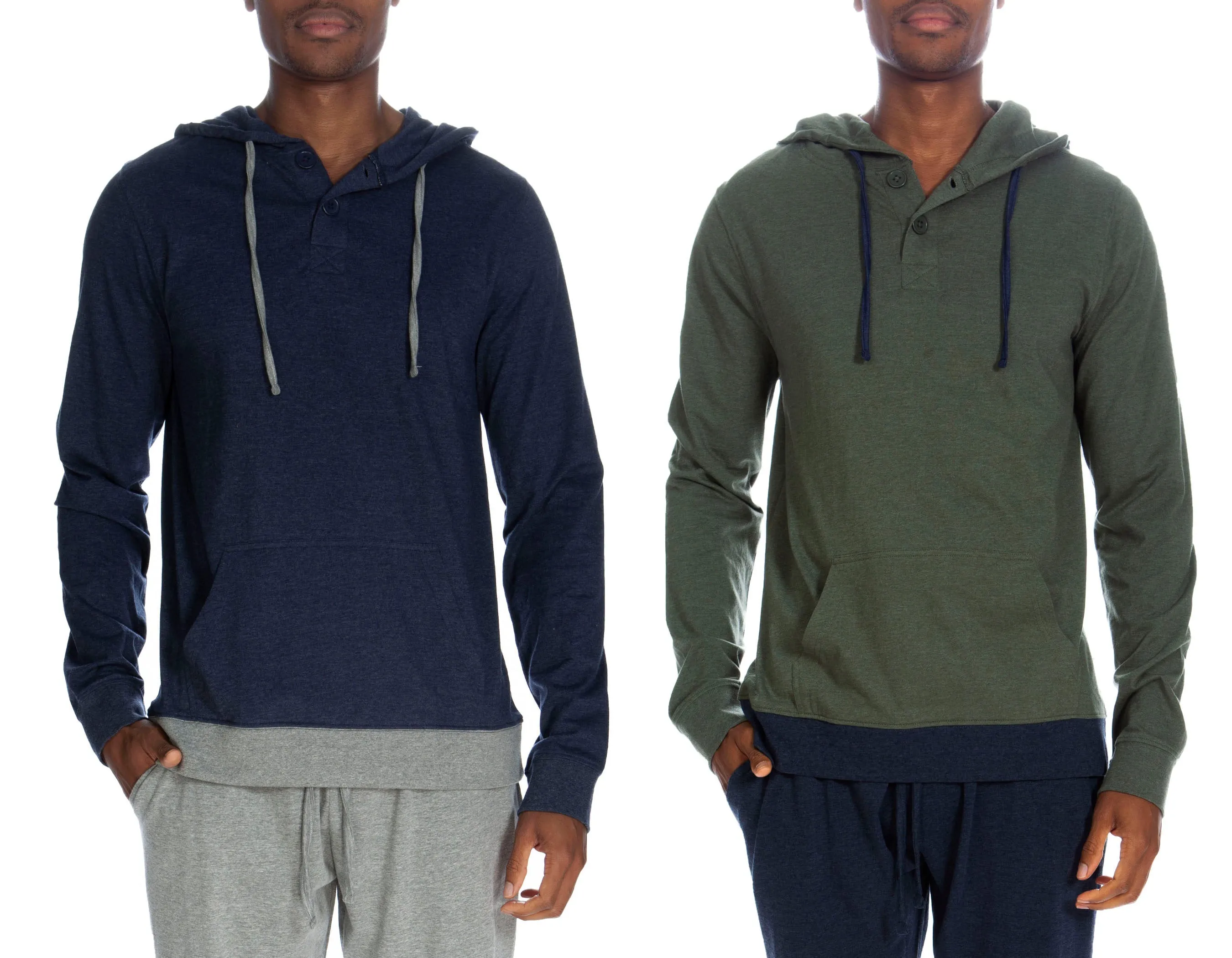 Henley Hoody Mit Kontrastsaum 2er-Pack