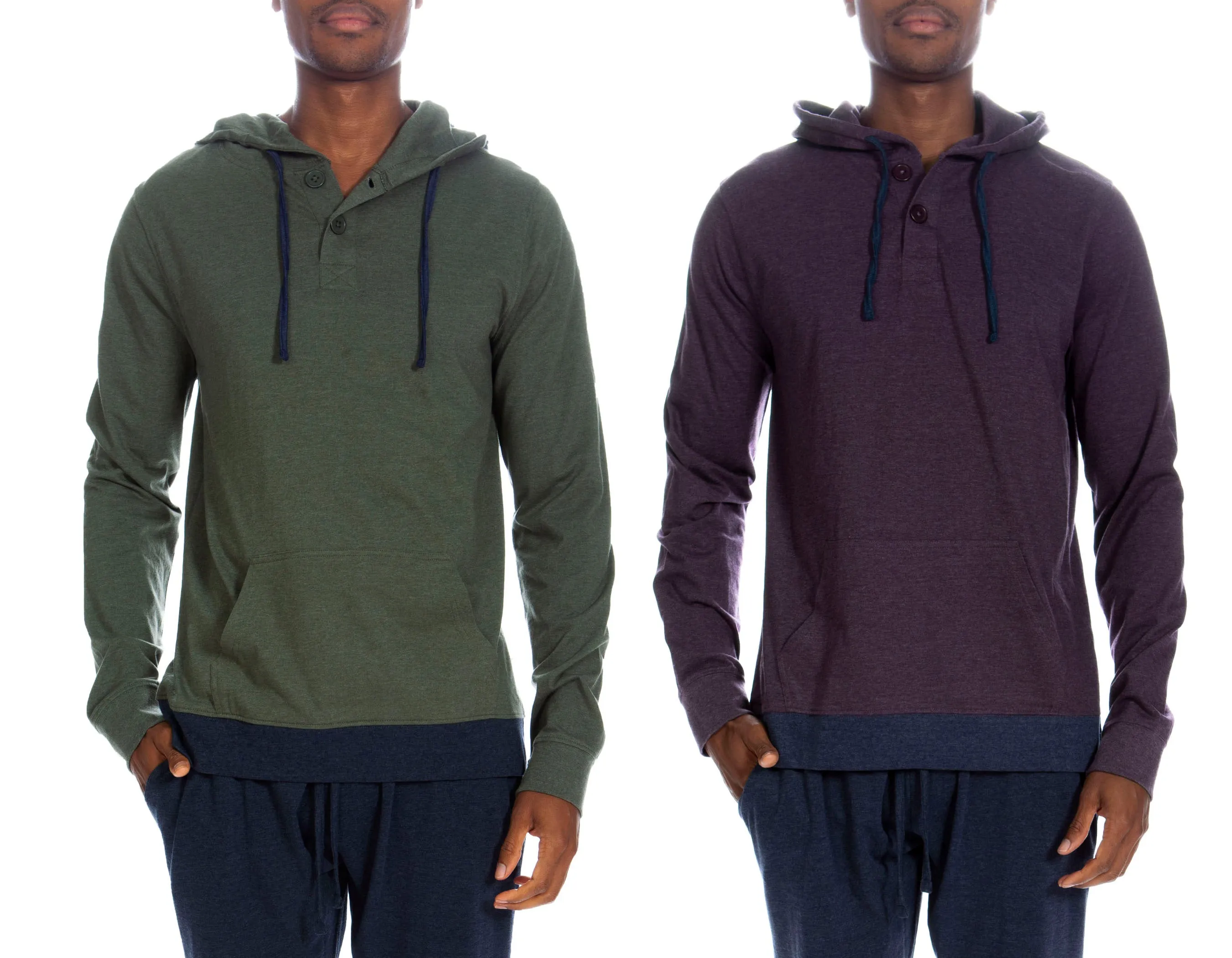 Henley Hoody Mit Kontrastsaum 2er-Pack