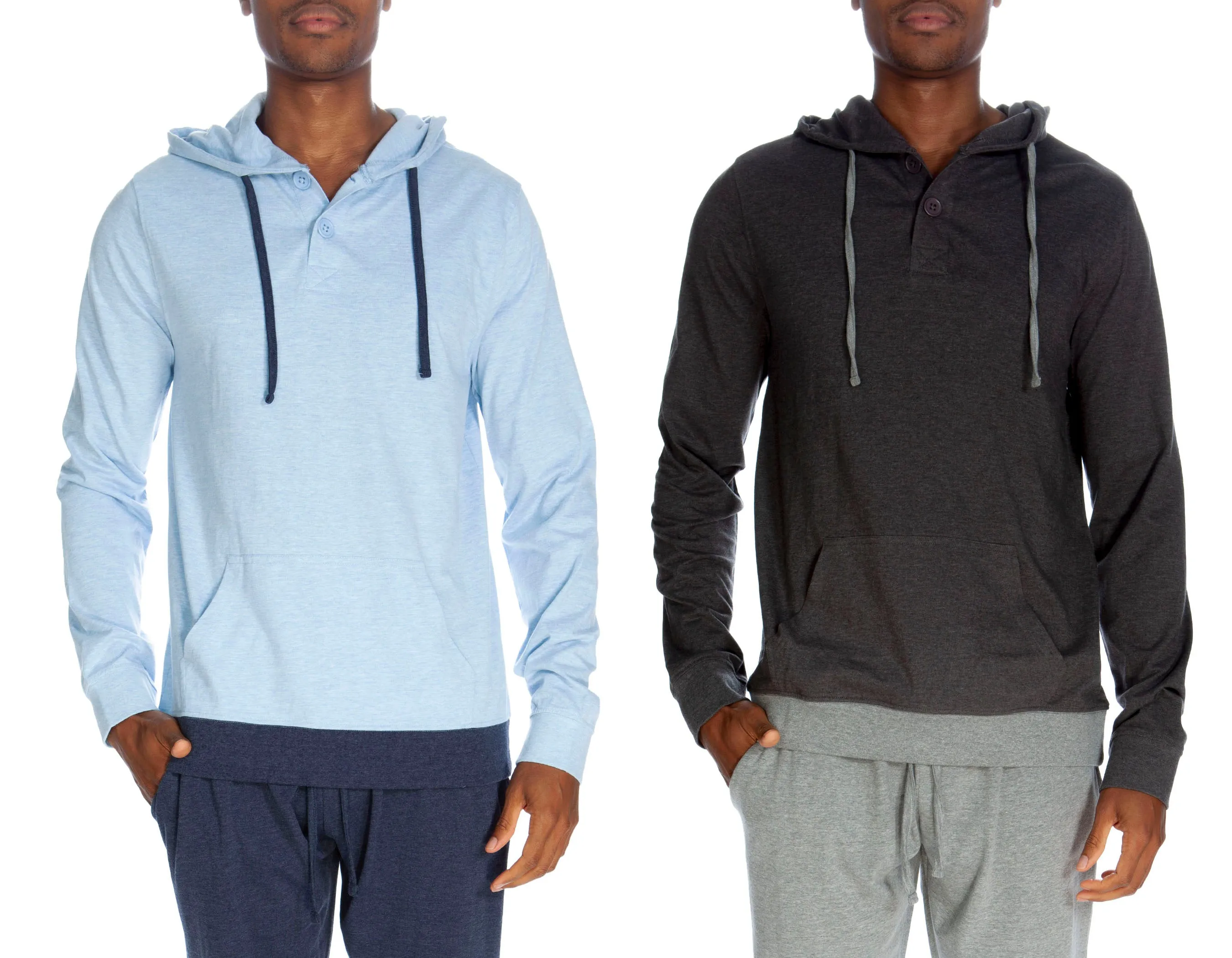 Henley Hoody Mit Kontrastsaum 2er-Pack
