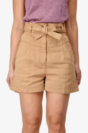 Hermès Braune Khaki Baumwollshorts mit Gürtel Größe 34