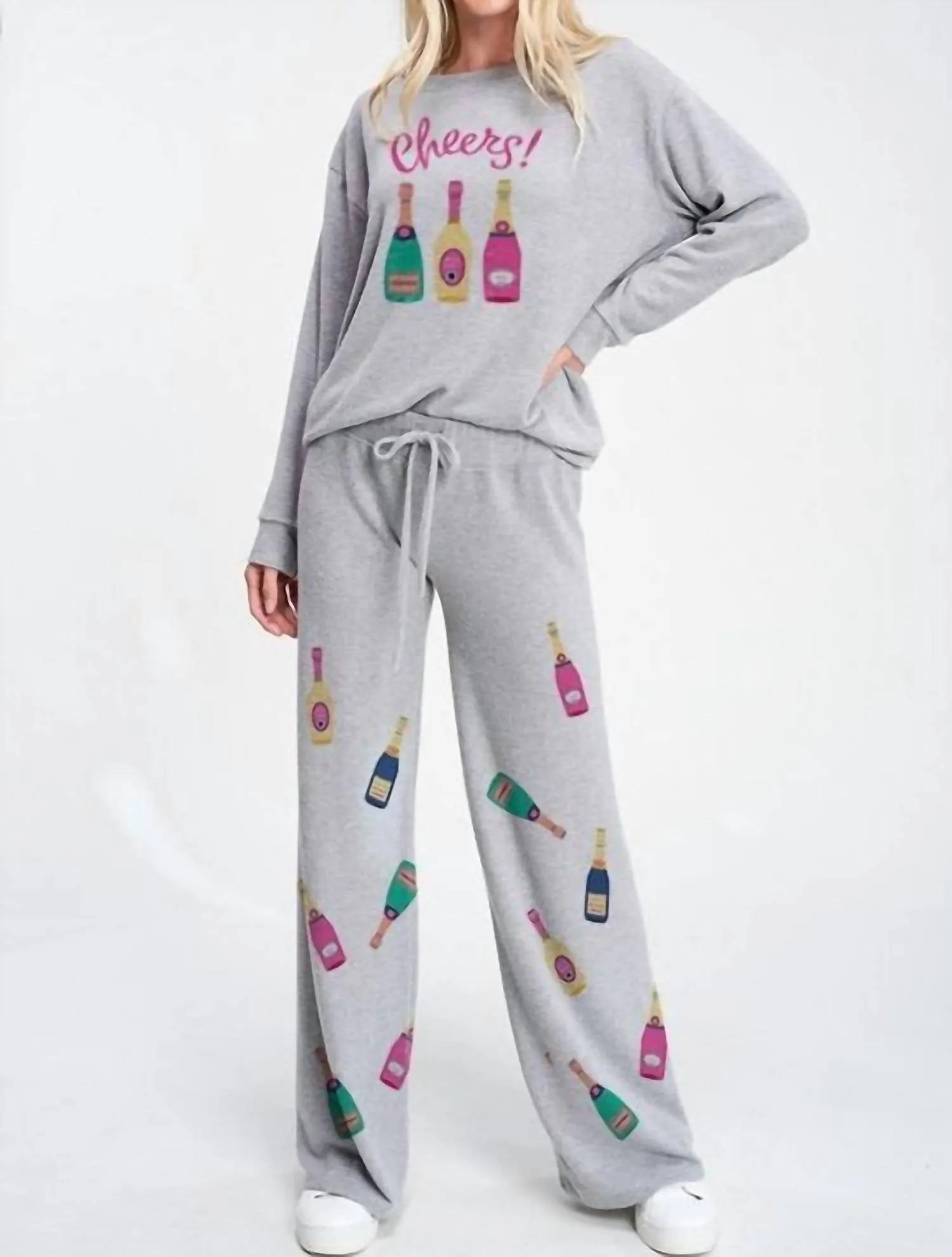 Holiday Champagne Bequemer Loungewear-Set in Grau