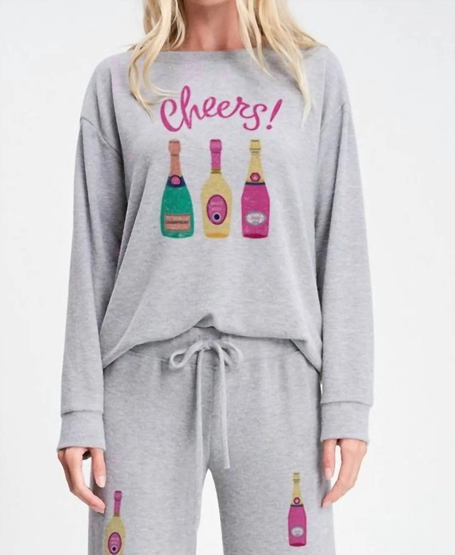Holiday Champagne Bequemer Loungewear-Set in Grau
