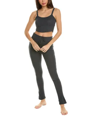 Honeydew Intimates 2-teiliges Freizeit-Rippstrick-Lounge-Outfit