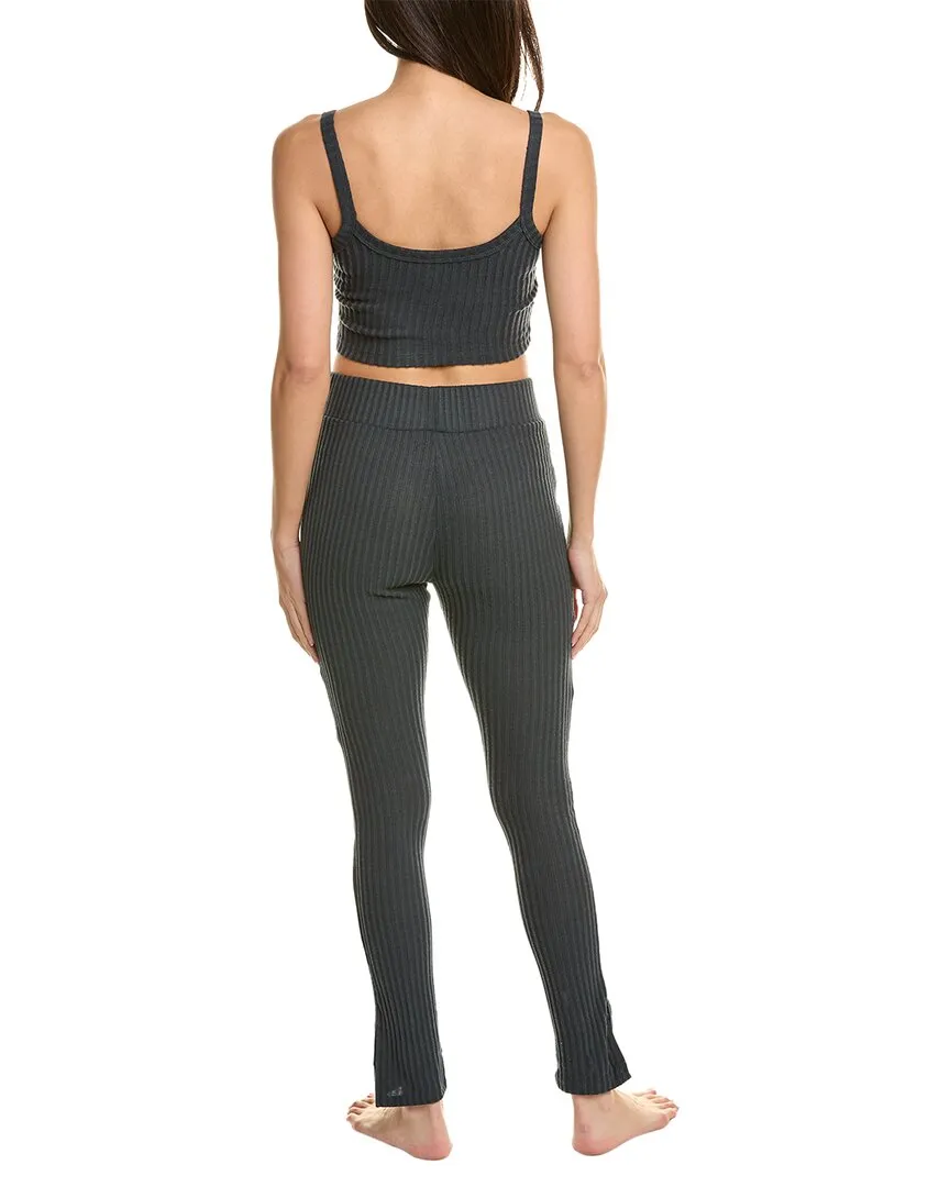 Honeydew Intimates 2-teiliges Freizeit-Rippstrick-Lounge-Outfit