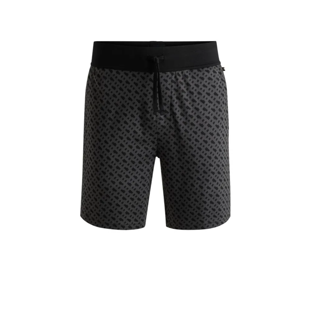 Interlock-Baumwoll-Pyjama-Shorts mit Monogramm-Druck