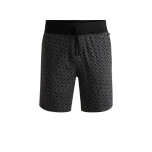 Interlock-Baumwoll-Pyjama-Shorts mit Monogramm-Druck
