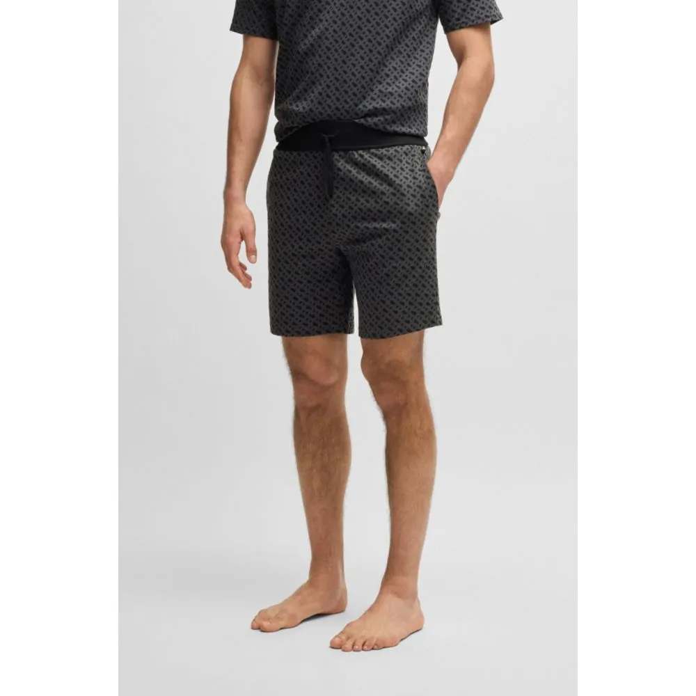 Interlock-Baumwoll-Pyjama-Shorts mit Monogramm-Druck