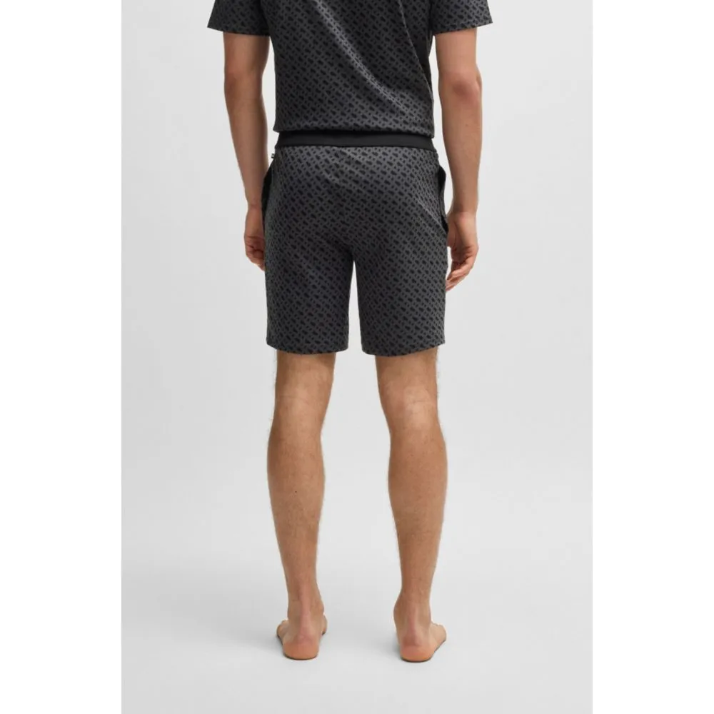 Interlock-Baumwoll-Pyjama-Shorts mit Monogramm-Druck