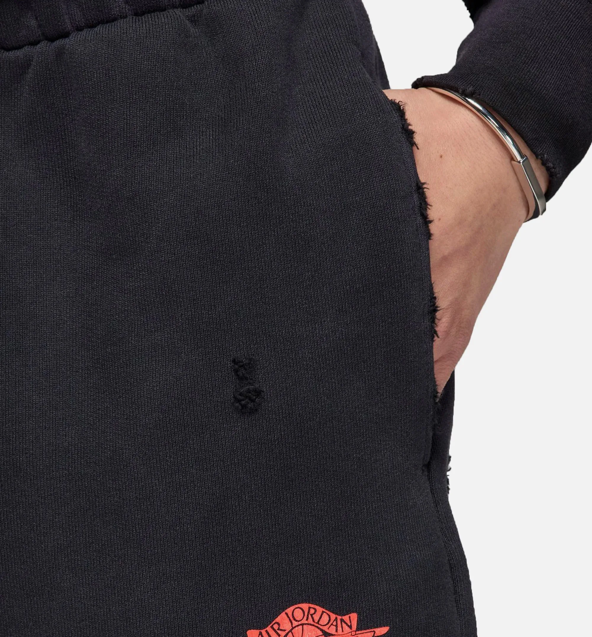 Jordan Bekleidung Seltene Air Fleece French Terry Herren Shorts - Schwarz/Rot