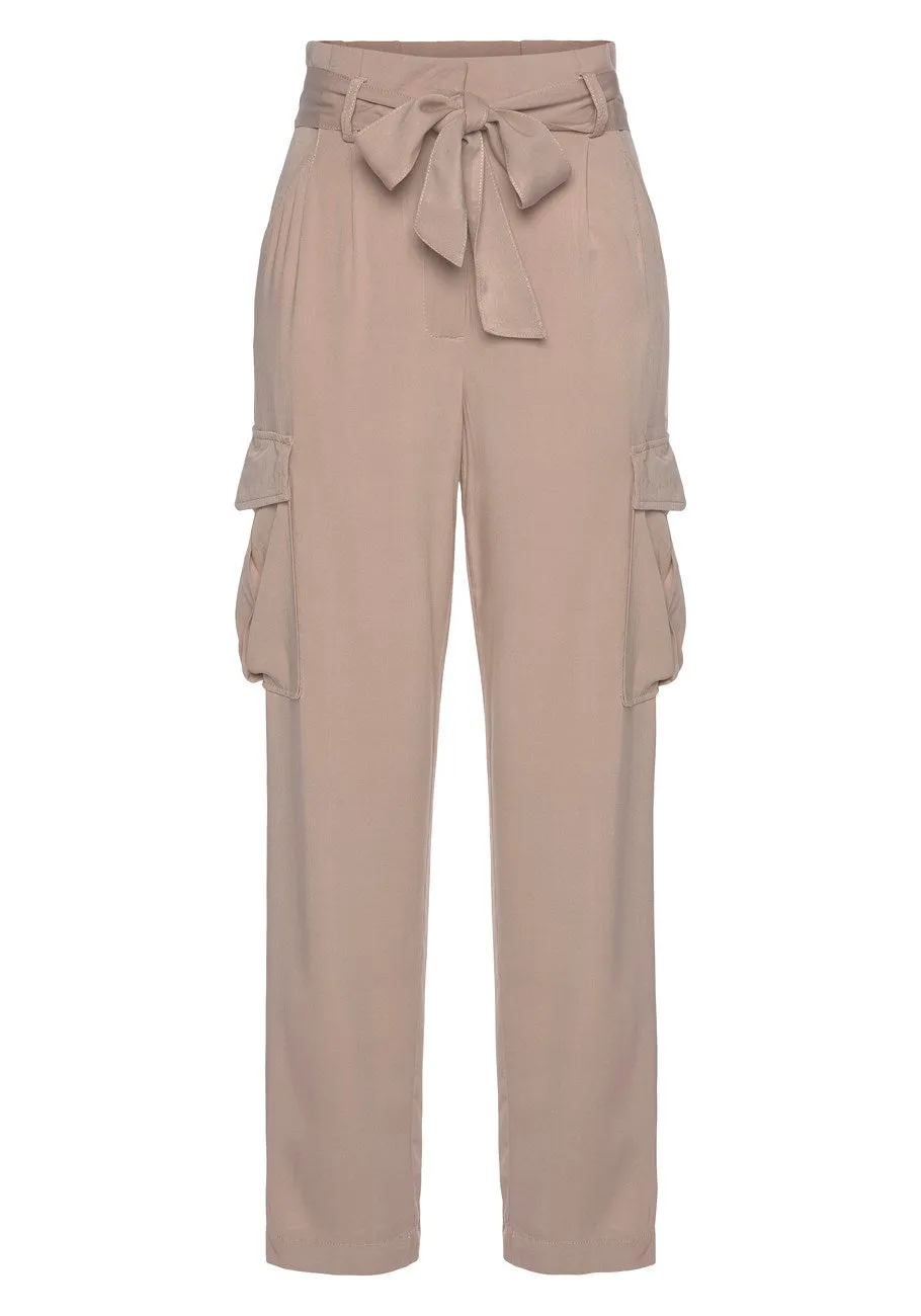 LASCANA Damen Paperbag-Waist Hose