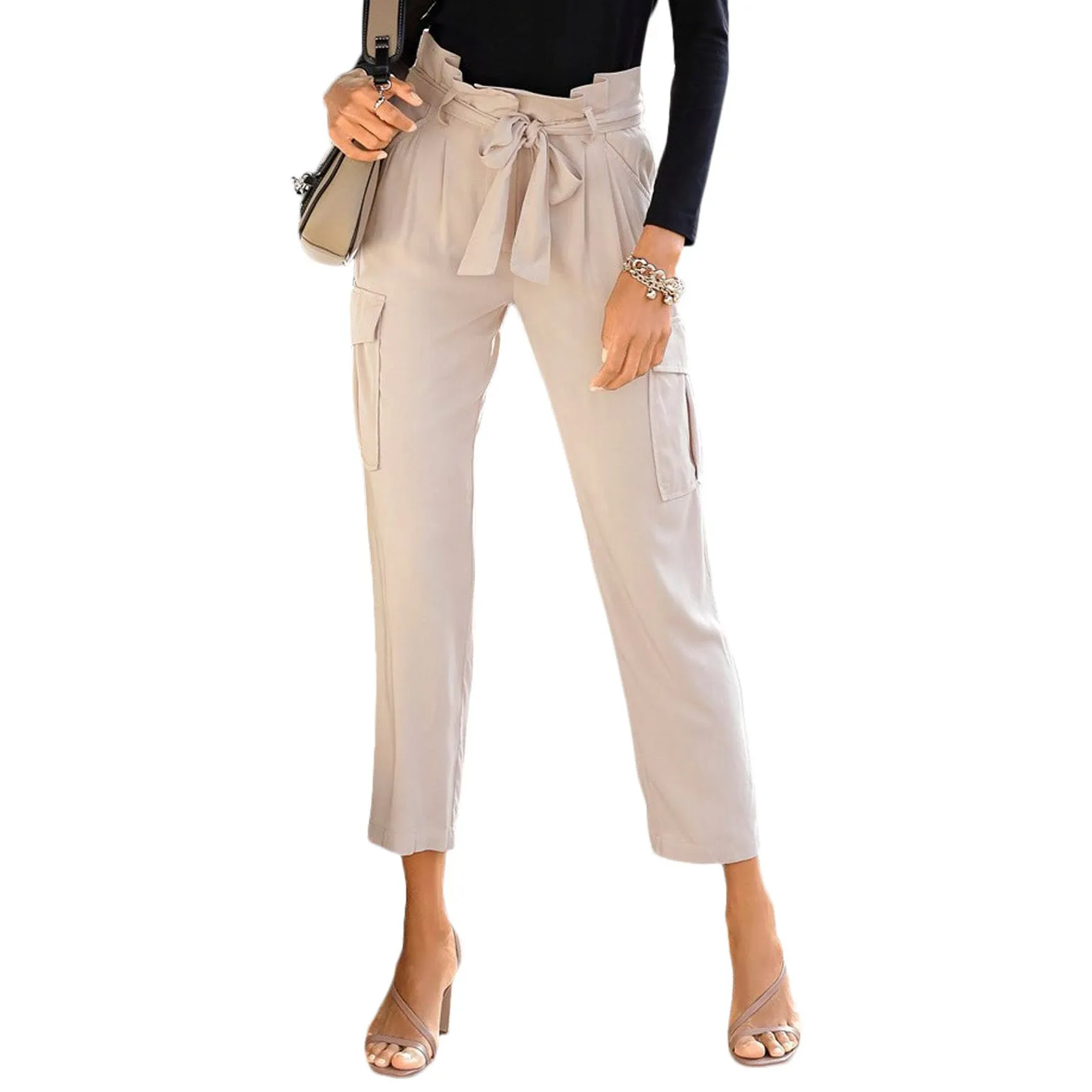 LASCANA Damen Paperbag-Waist Hose