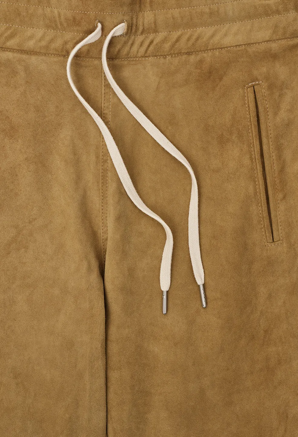 Leder-Escobar-Hose / Beiges Wildleder