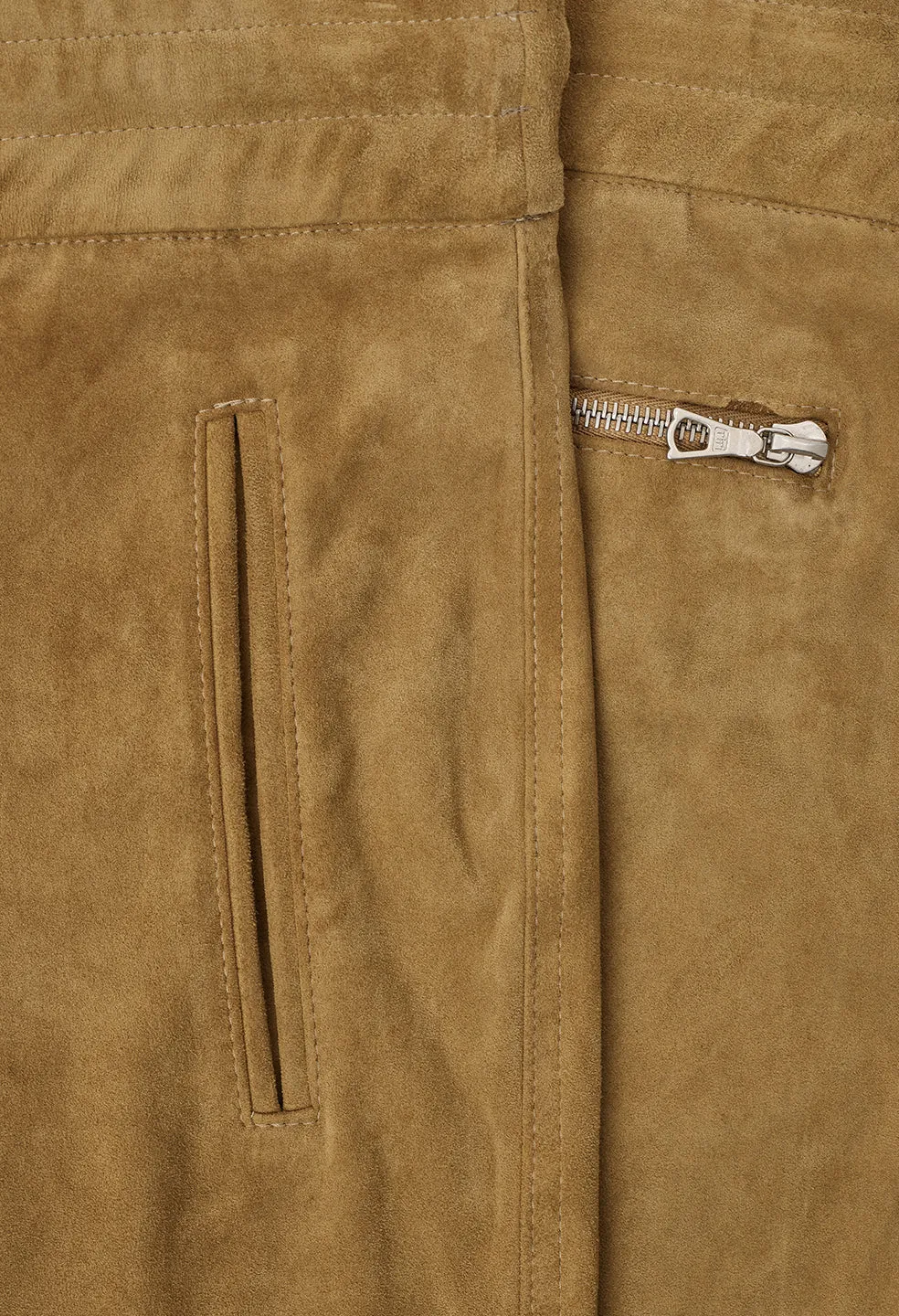 Leder-Escobar-Hose / Beiges Wildleder