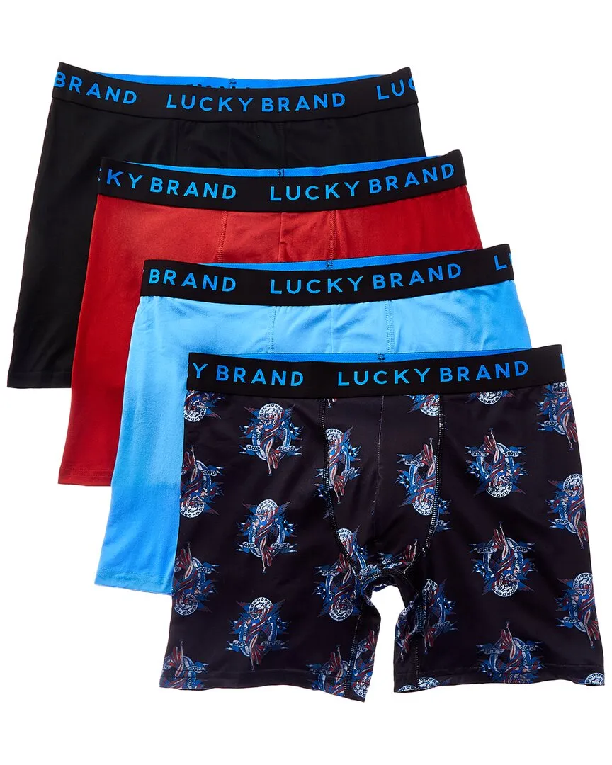 Lucky Brand 4er-Pack Essenzielle Weiche Boxershorts