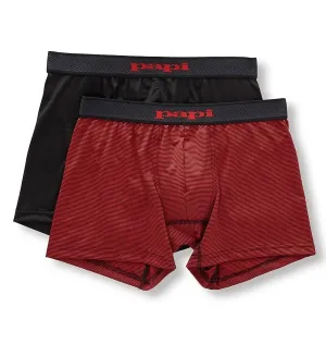 Herren 2er-Pack kühle brasilianische Boxerbriefs in Schwarz/Rot