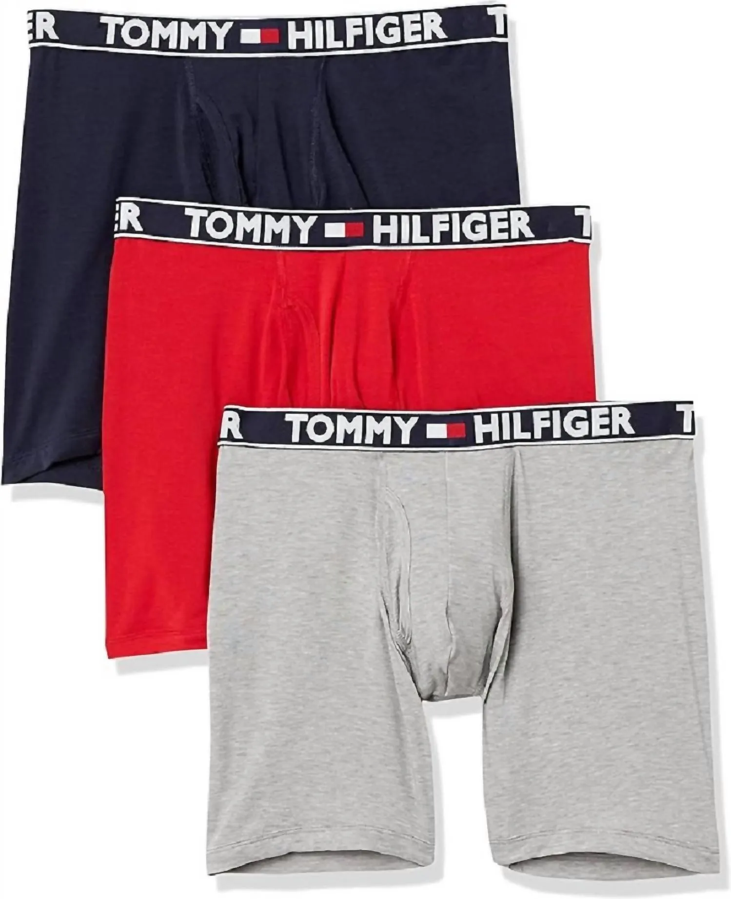 Herren 3er-Pack Boxershorts Comfort 2.0 in Marineblau/Rot/Grau
