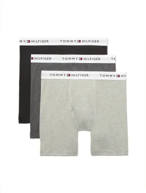 Herren 3er-Pack Baumwoll-Boxerbriefs Klassisch in Schwarz/Anthrazit/Grau