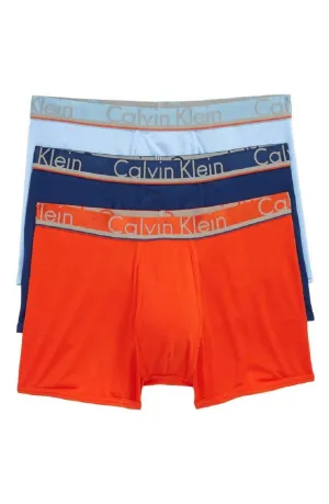 Herren 3er Pack Unterhosen Bequeme Mikrofaser-Boxershorts in Rapid Blue/Estate Blue/Oriole