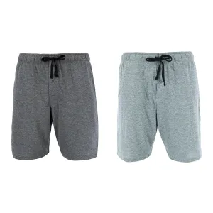 Herren Schlaf- & Lounge-Shorts aus Strick (Größen: groß & lang) - 2er Pack