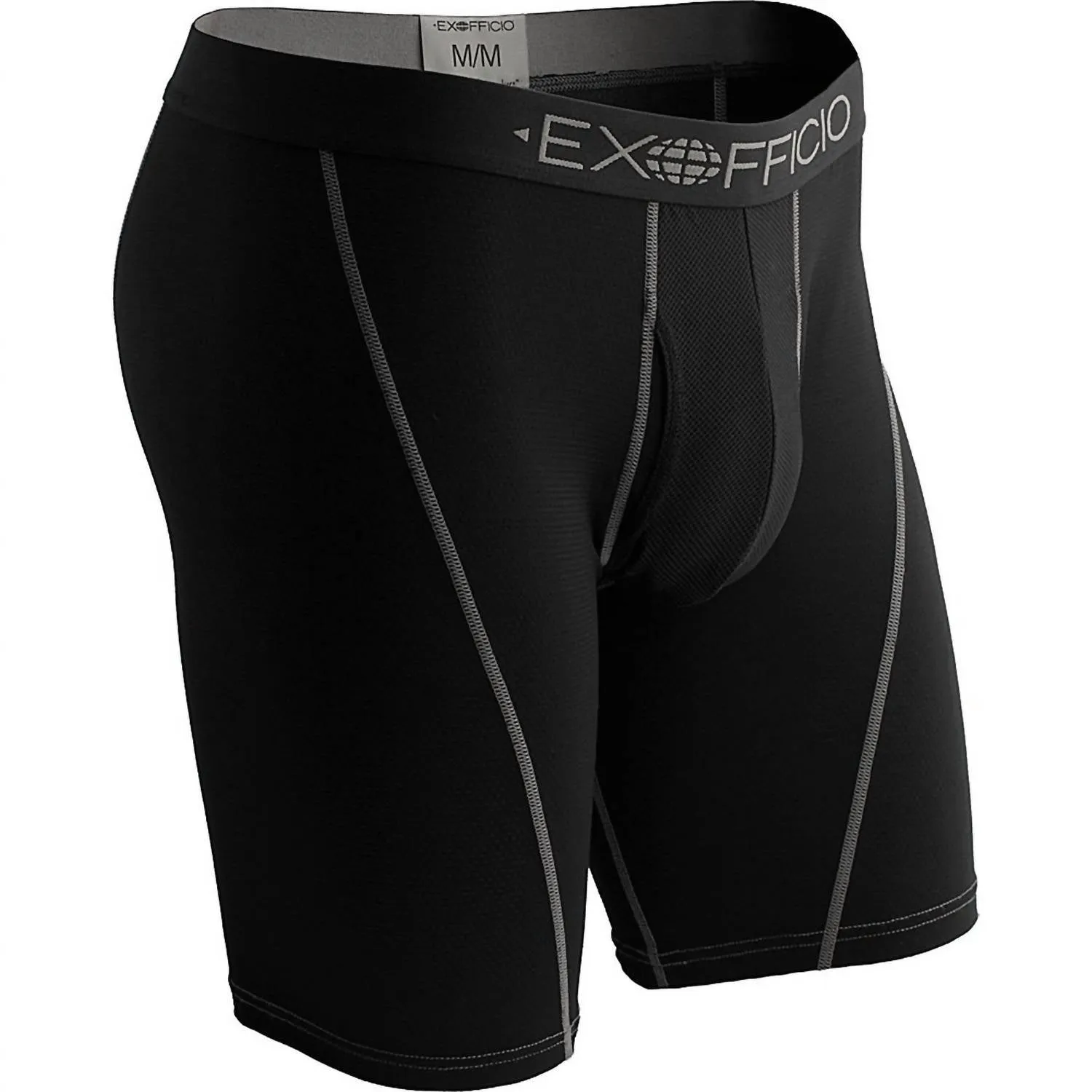 Herren Give-N-Go Sport Mesh Boxershorts mit 6-Zoll-Länge in Einfarbig Schwarz