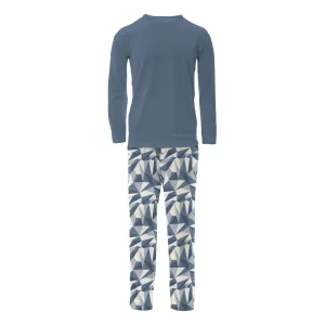Herren Langarm Pyjama-Set im Wintereis