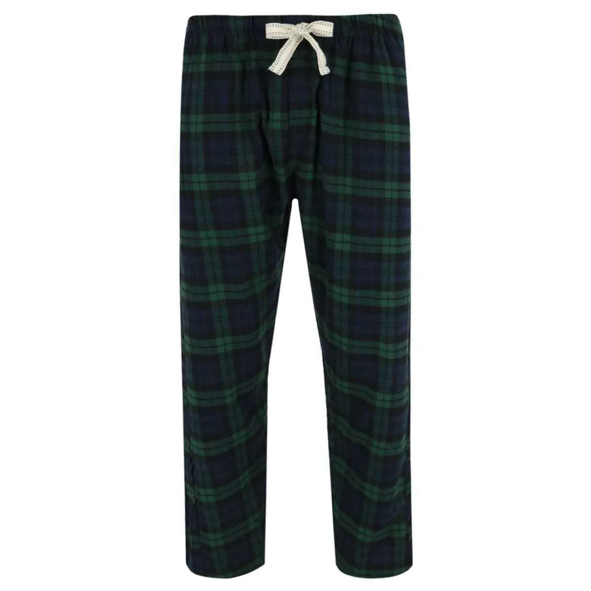 Herren Karo Flanell Hose mit offenem Saum