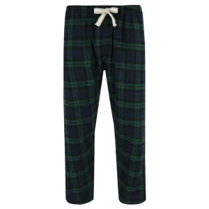 Herren Karo Flanell Hose mit offenem Saum