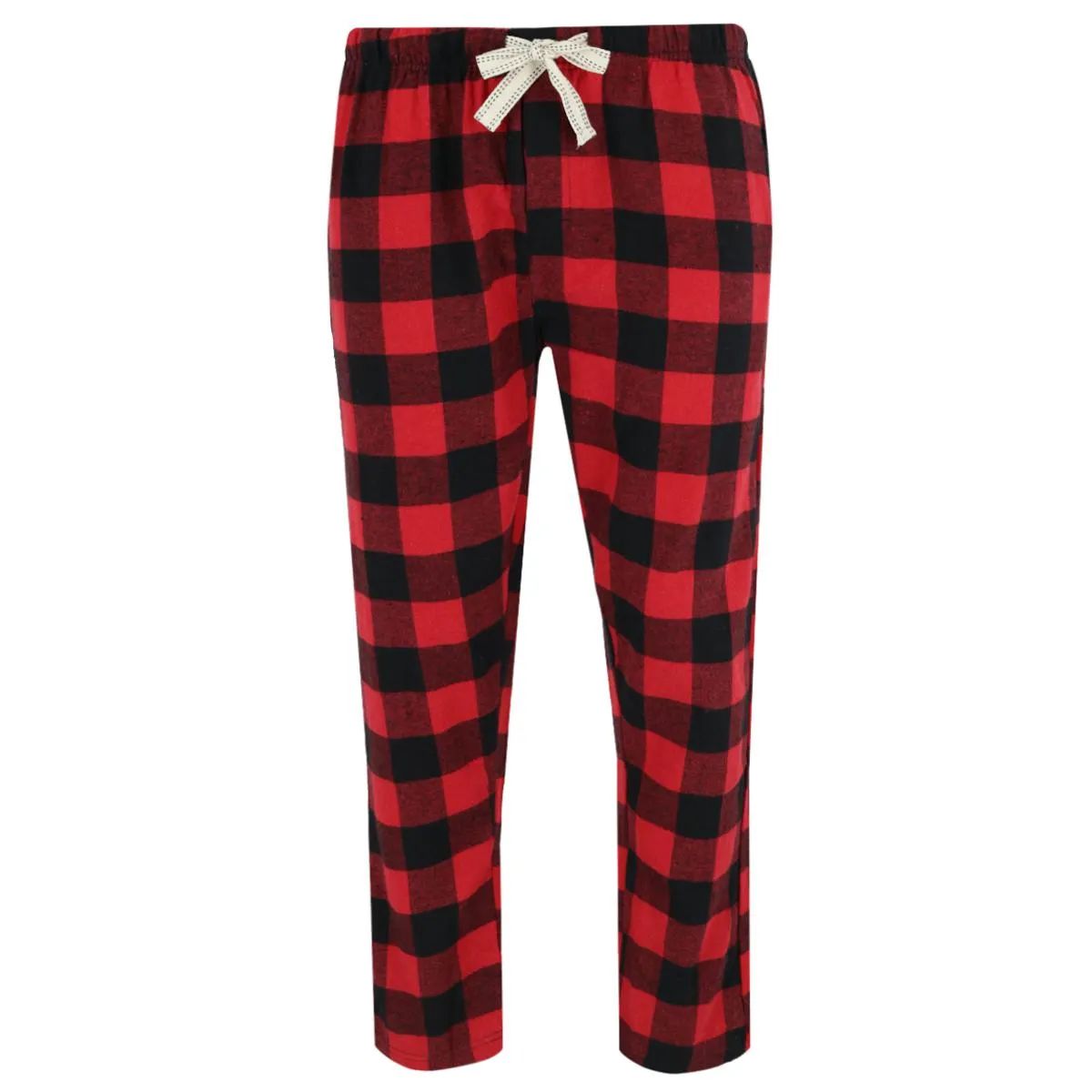 Herren Karo Flanell Hose mit offenem Saum