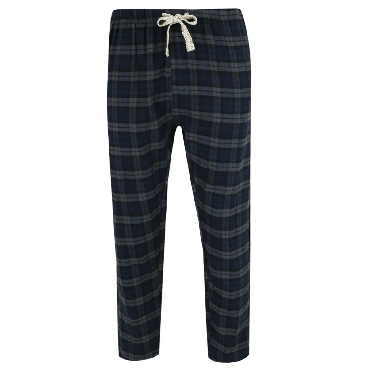 Herren Karo Flanell Hose mit offenem Saum