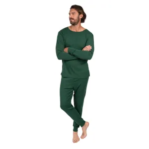 Herren Zwei-Teile Baumwoll Pyjama Boho Uni-Farbe