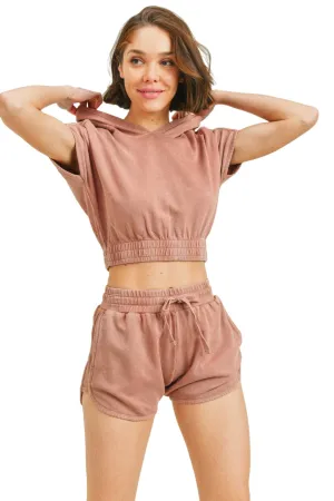 Mono B Crop Top und Shorts Set KT-A042
