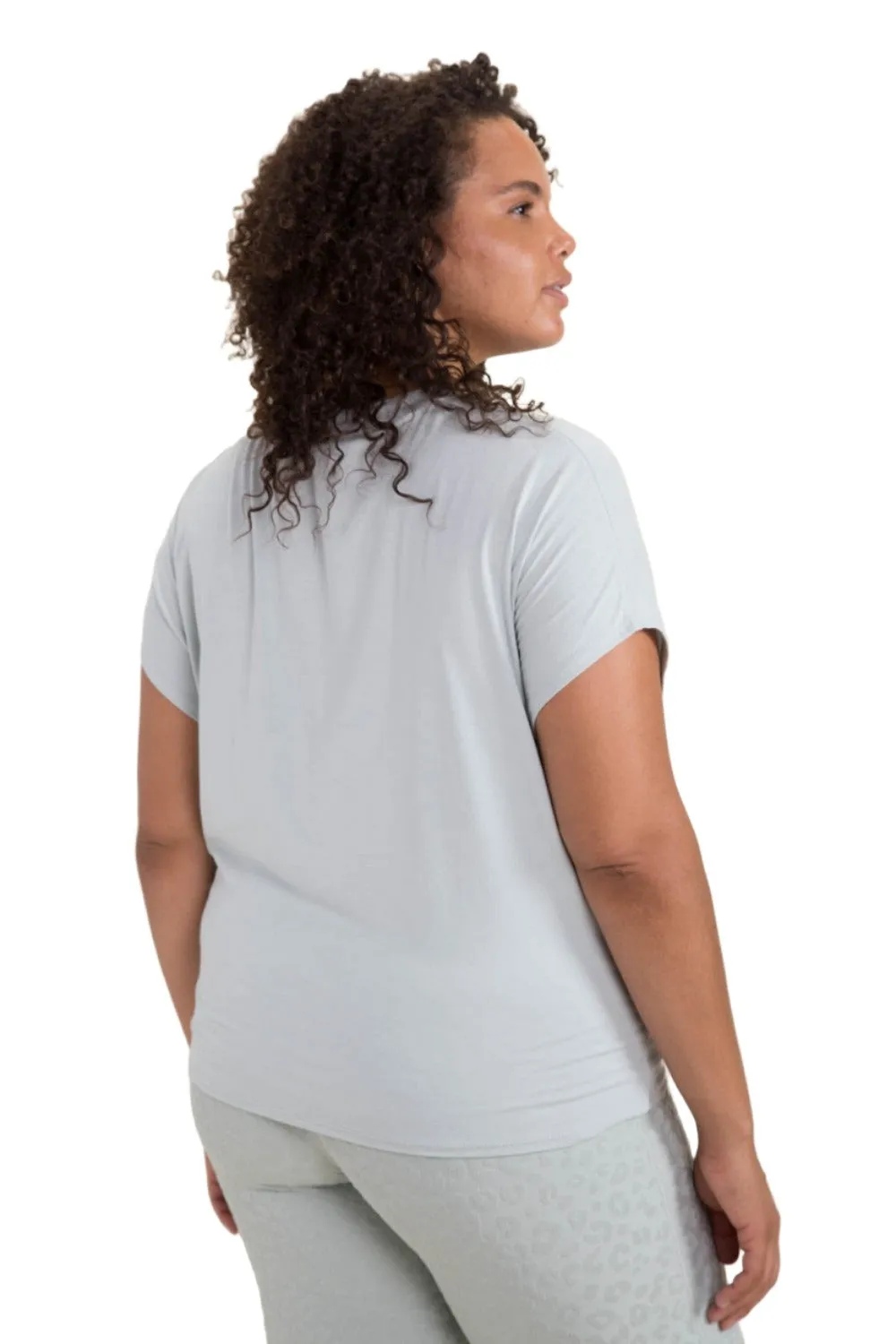 Mono B Crop Gedrehtes Vorderteil Kurzarm-Shirt KT11792 und Plus