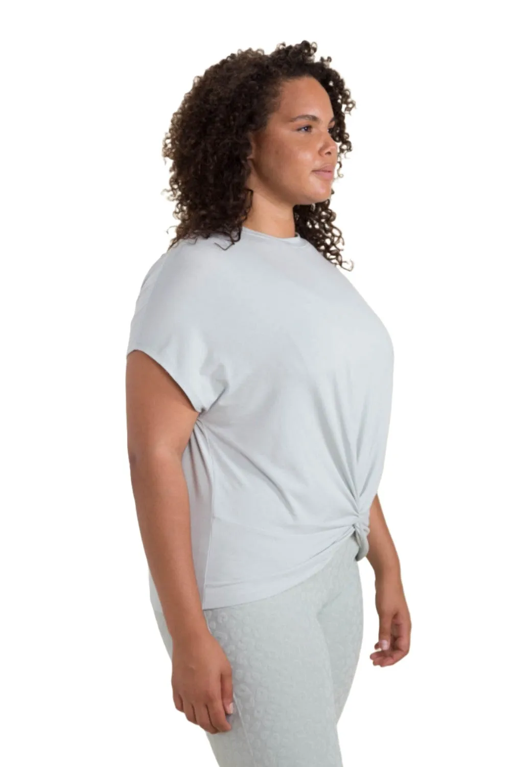 Mono B Crop Gedrehtes Vorderteil Kurzarm-Shirt KT11792 und Plus