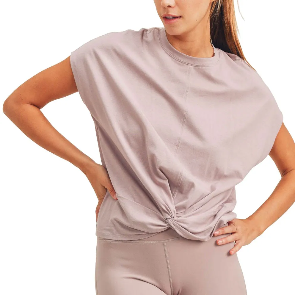 Mono B Crop Gedrehtes Vorderteil Kurzarm-Shirt KT11792 und Plus