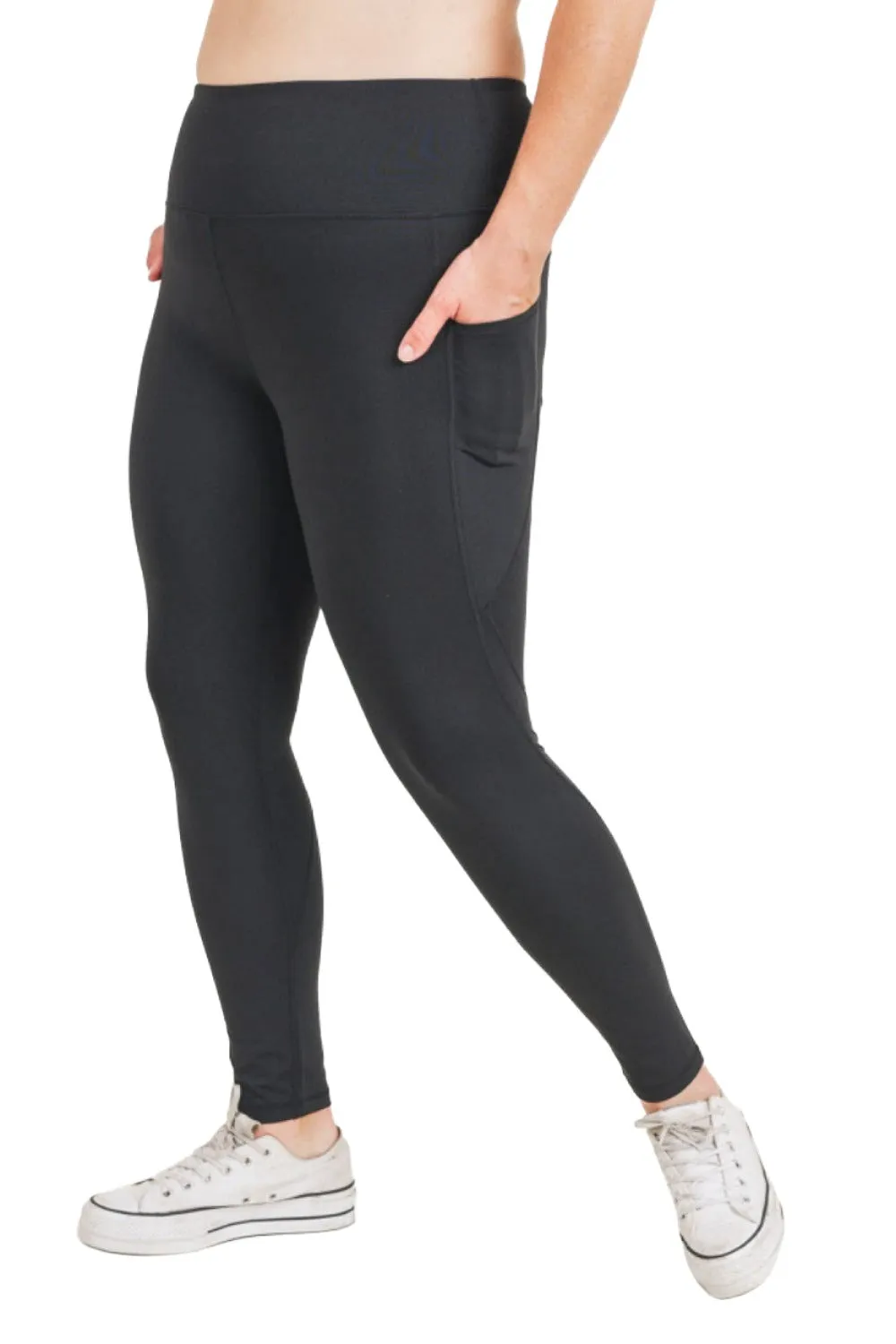Mono B Essential High Waist Panel Leggings APH3121 Und Plus