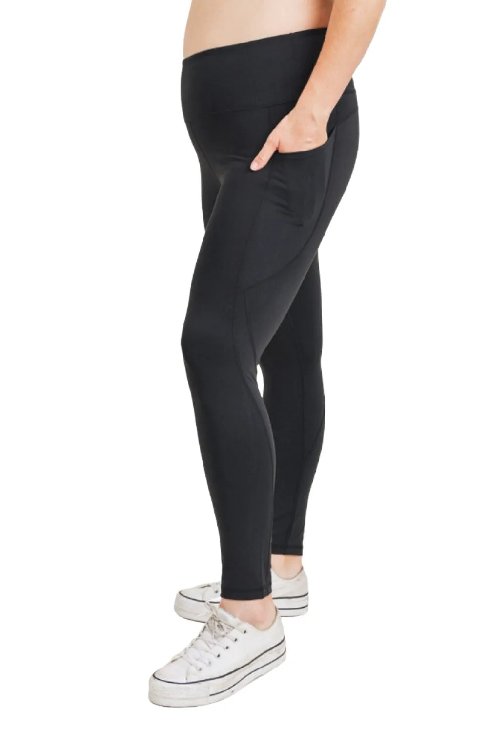 Mono B Essential High Waist Panel Leggings APH3121 Und Plus