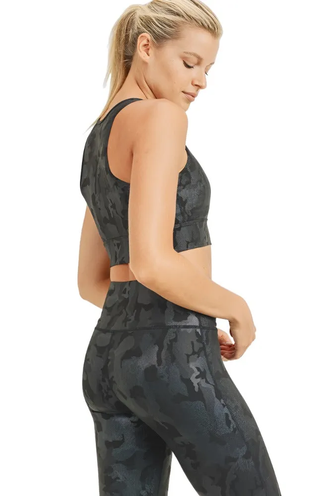 Mono B Metallisch Camouflage Buste Top AT3038 und Plus