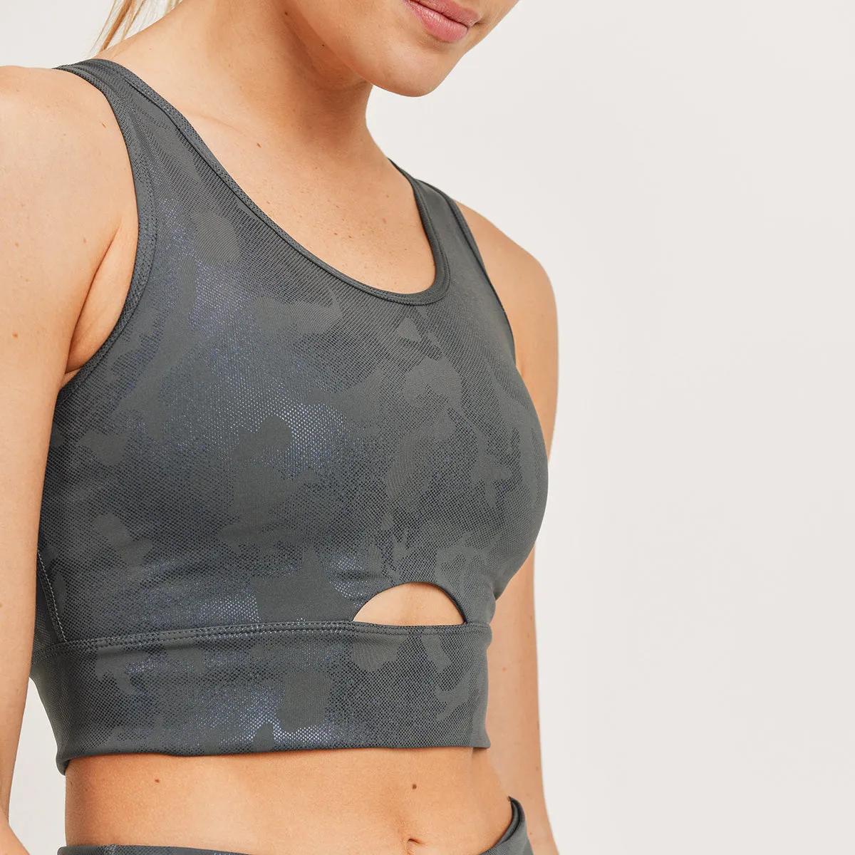 Mono B Metallisch Camouflage Buste Top AT3038 und Plus
