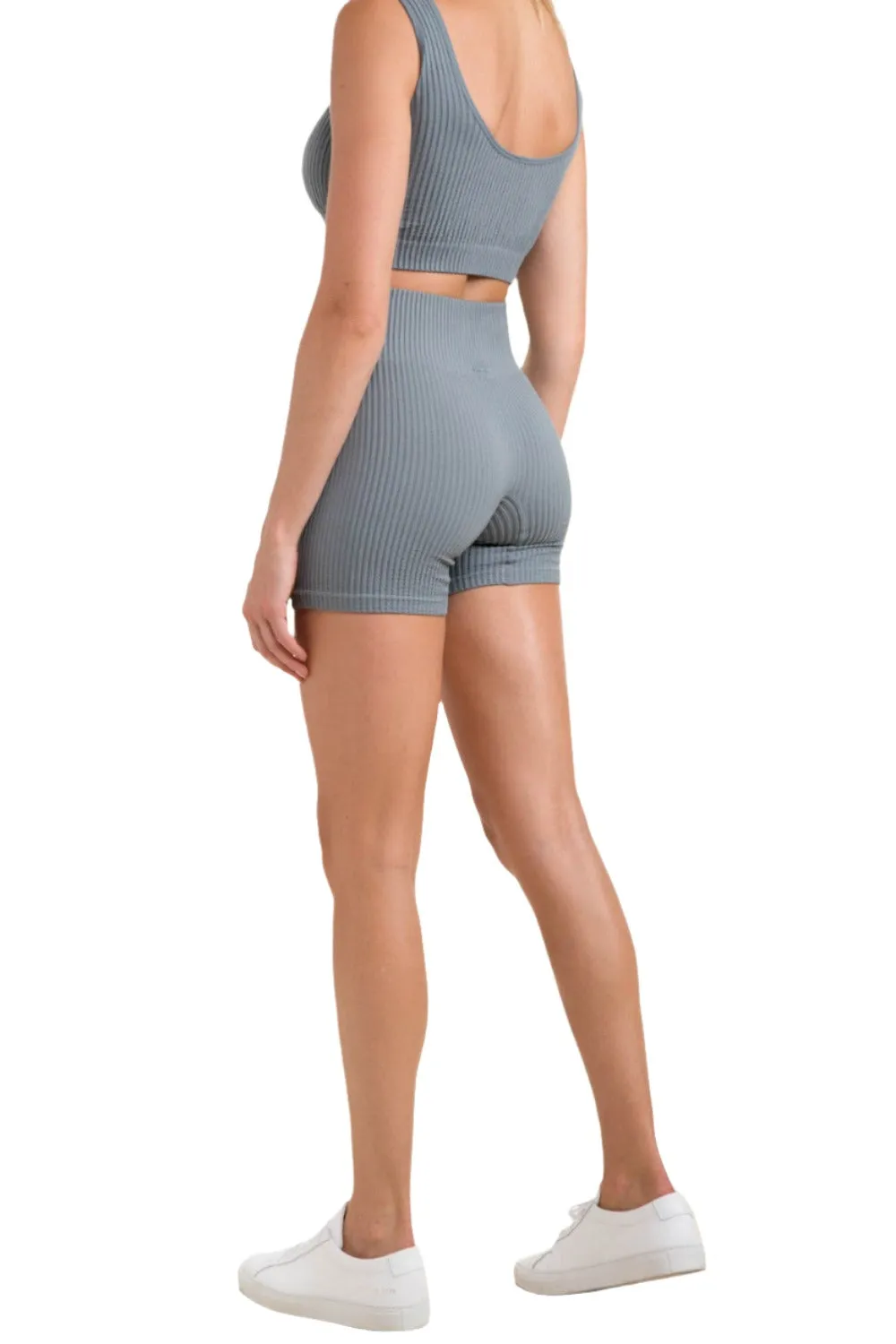 Mono B Rippen-Seamless-Hochtaillierte Shorts APH-A1236
