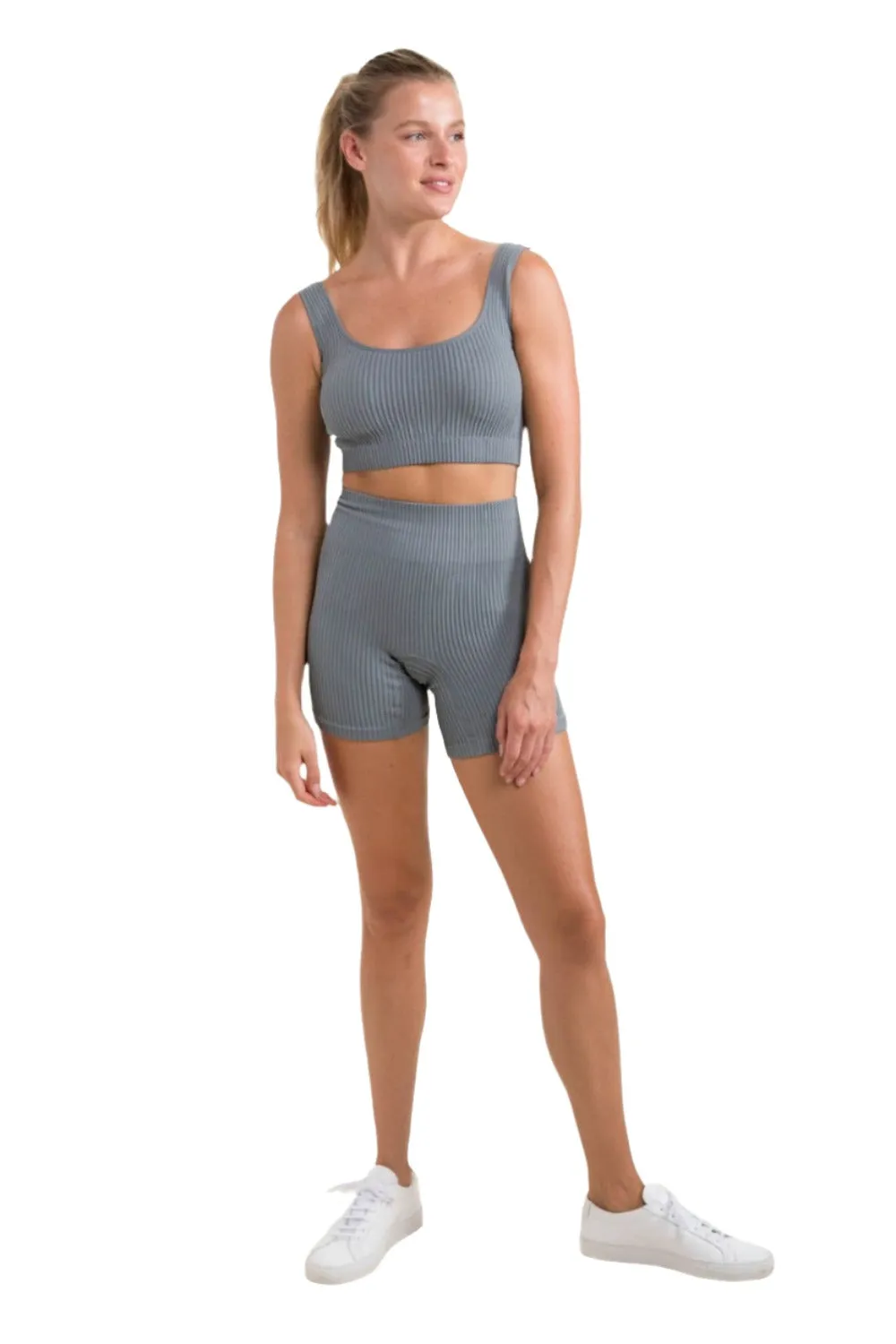 Mono B Rippen-Seamless-Hochtaillierte Shorts APH-A1236