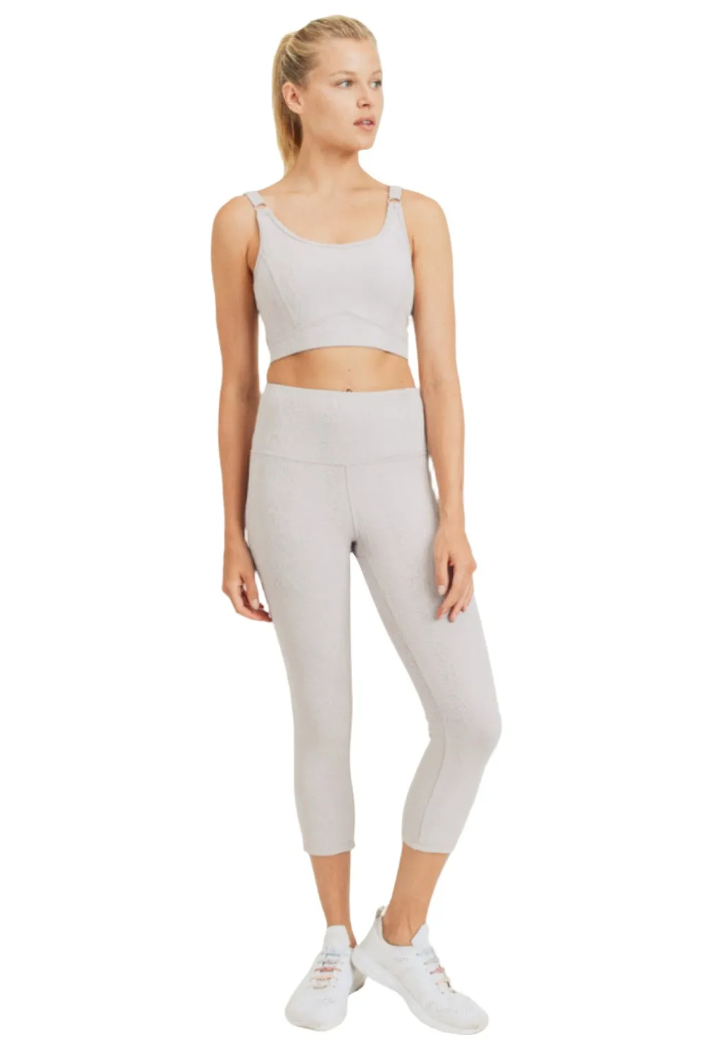 Mono B Gemusterte Snake Jacquard High-Waist Capri APH8037