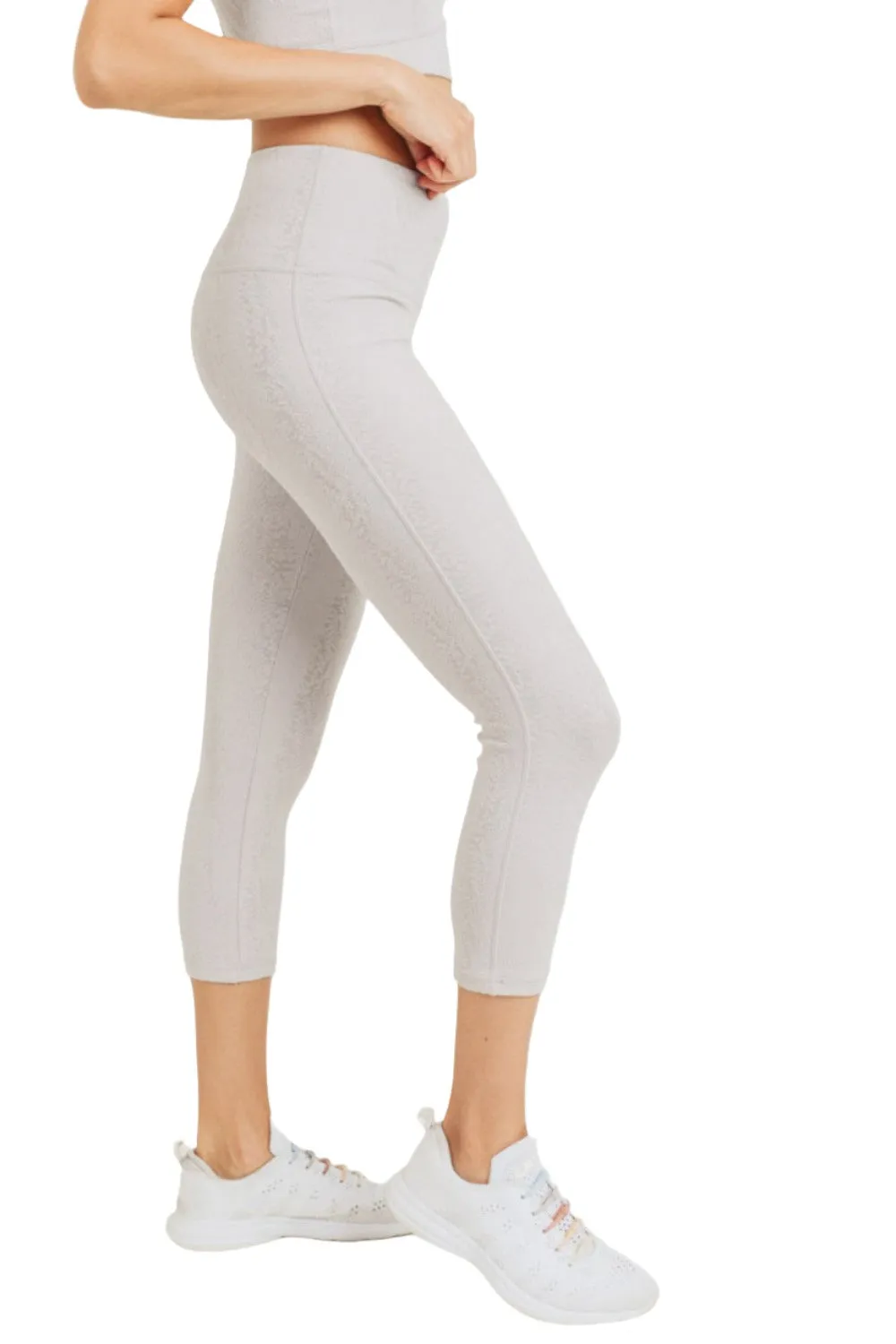 Mono B Gemusterte Snake Jacquard High-Waist Capri APH8037