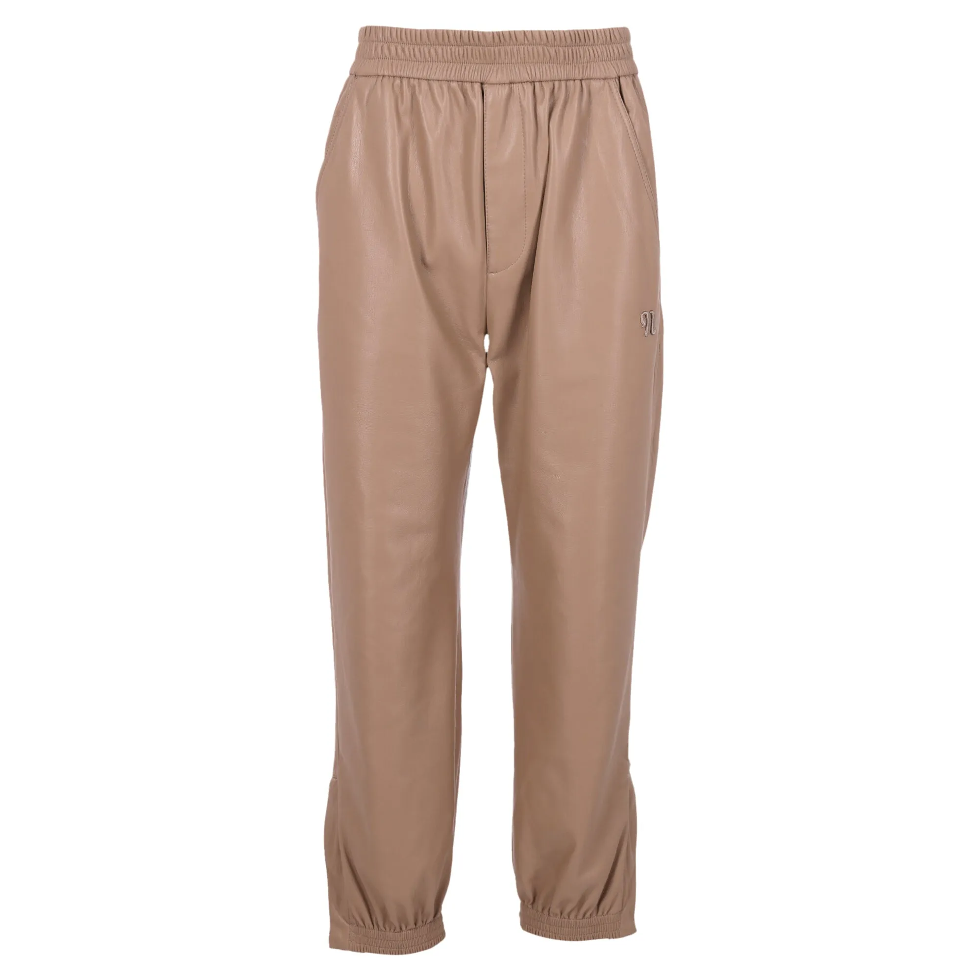 Nanushka Hose mit elastischem Bund in beigem Polyester