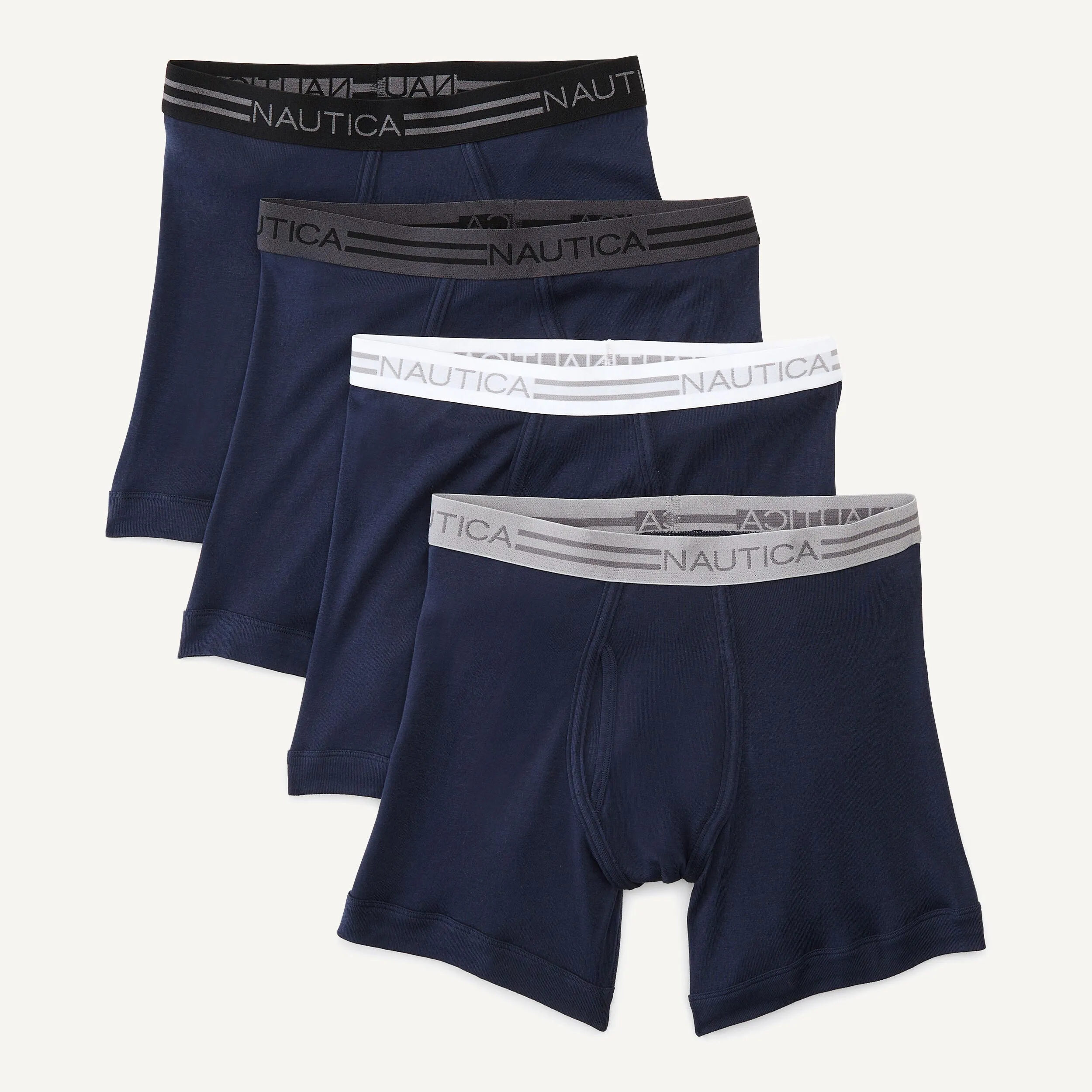 Nautica Herren Baumwoll-Boxershorts, 4er-Pack