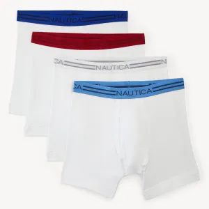 Nautica Herren Baumwoll-Boxershorts, 4er-Pack