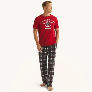 Nautica Herren Flanell Schlafanzughose mit Karomuster