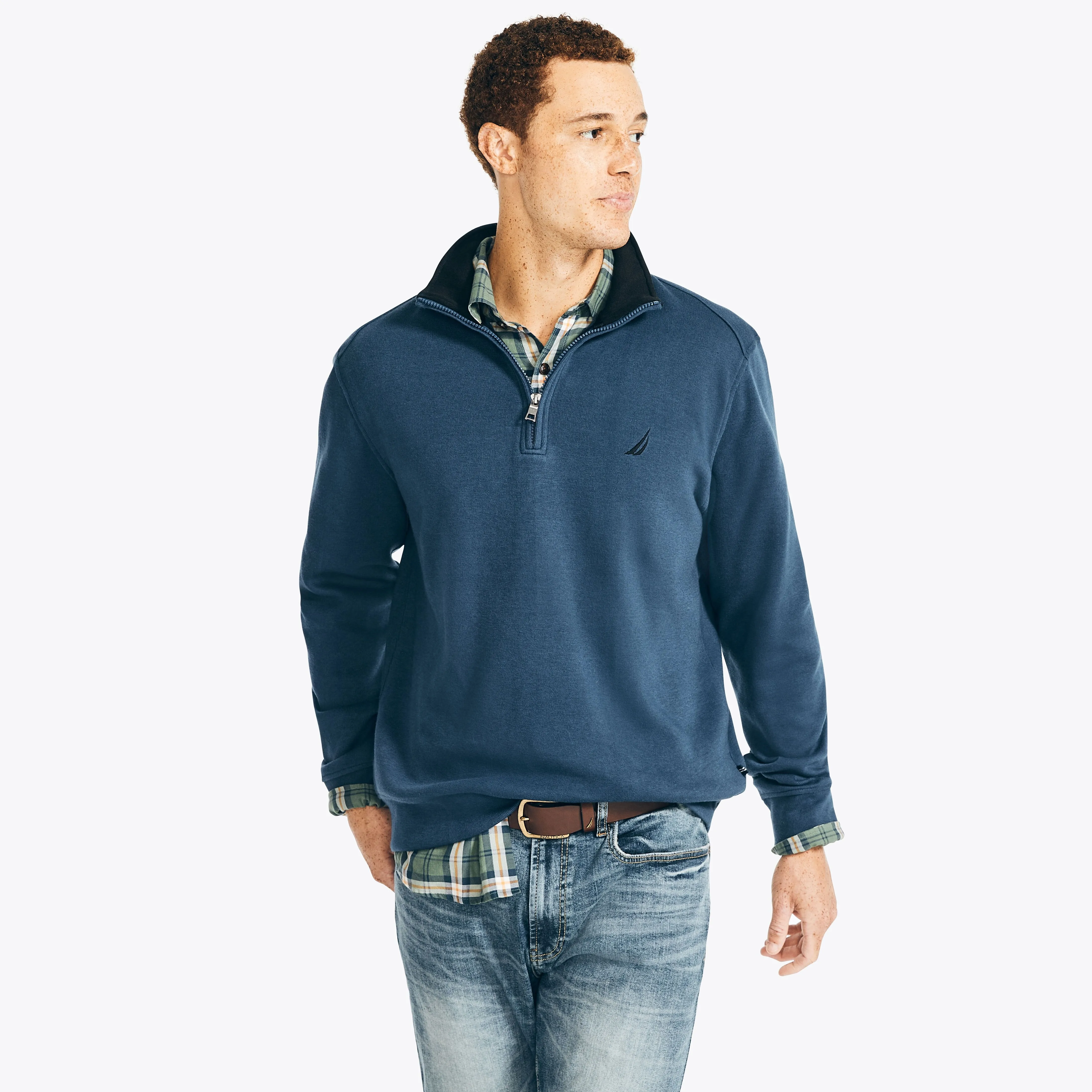 Nautica Herren Viertelzip-Pullover