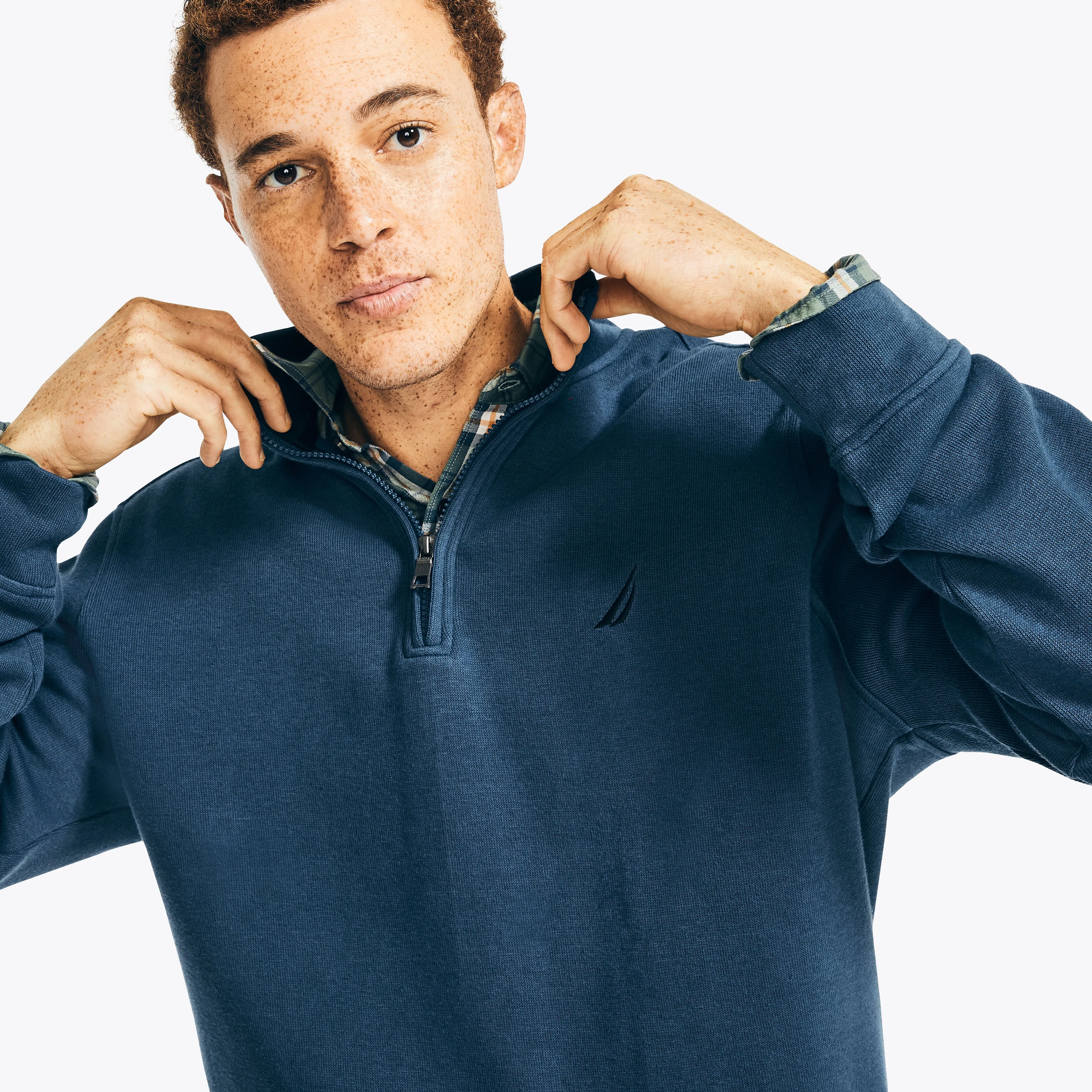 Nautica Herren Viertelzip-Pullover