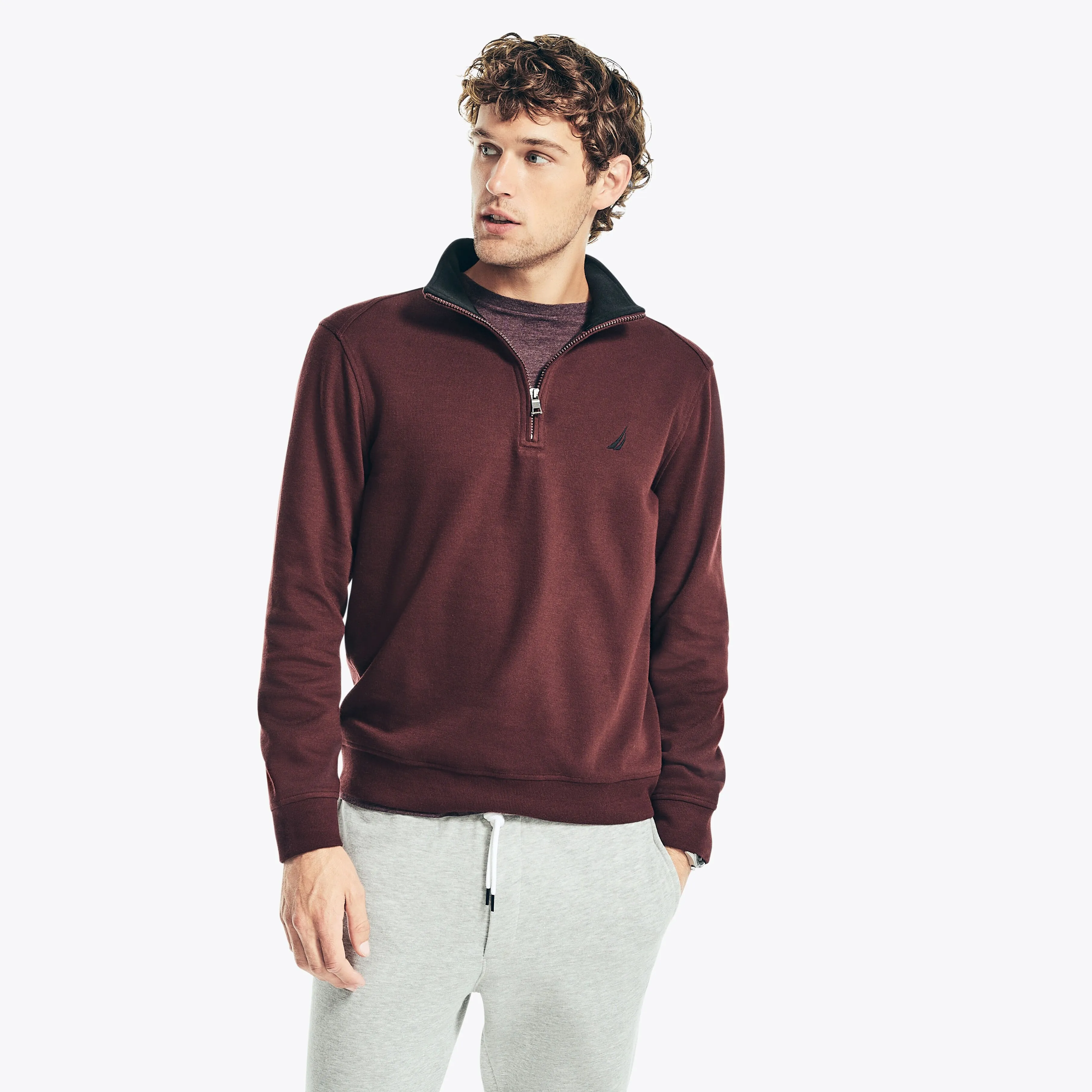 Nautica Herren Viertelzip-Pullover